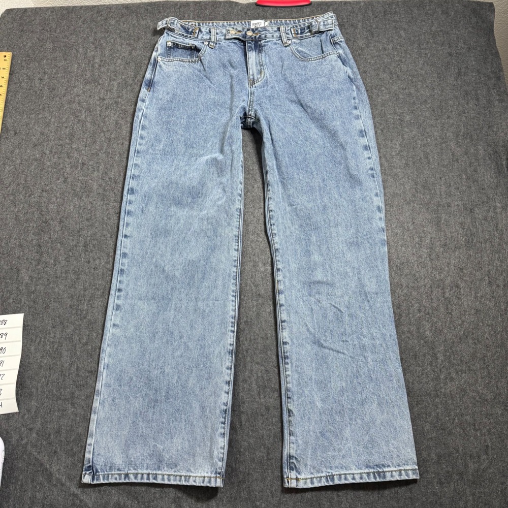 Princess Polly Womens Light Wash Wide Leg High Waisted Blue Cotton Jeans Size 10